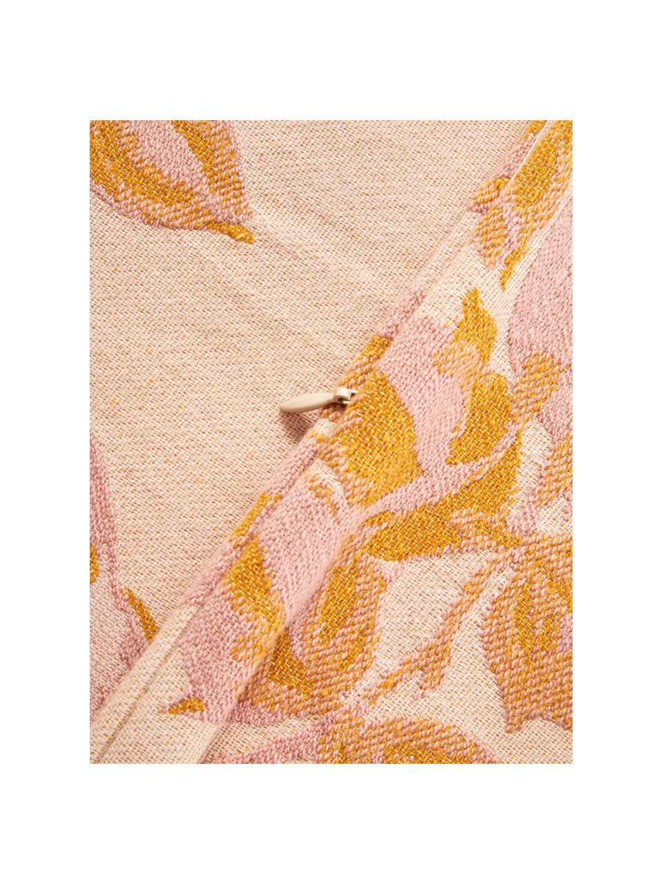 Federa arredo in cotone rosa-arancione Breight, 100% cotone, Rosa, arancione, beige, Larg. 50 x Lung. 50 cm