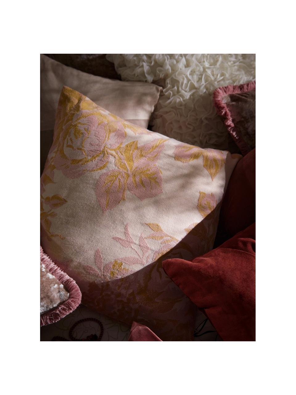 Katoenen kussenhoes Breight in oranje-roze, 100% katoen, Roze, oranje, beige, B 50 x L 50 cm