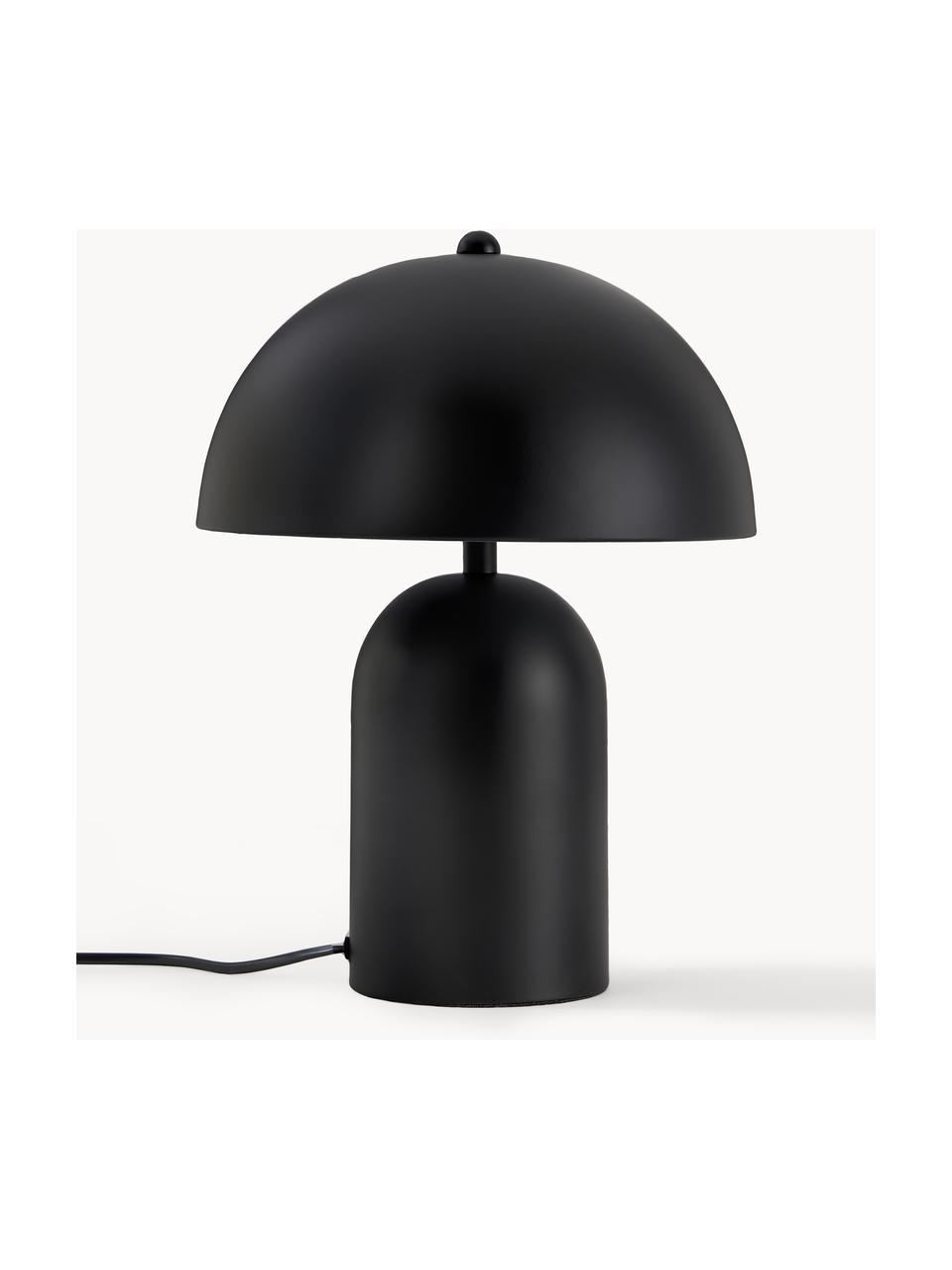 Retro stolová lampa Walter, Matná čierna, Ø 25 x V 34 cm