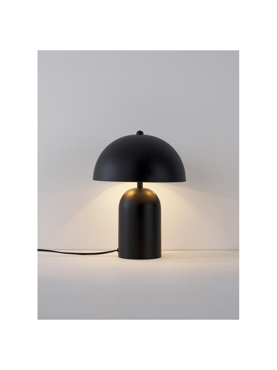 Retro stolová lampa Walter, Matná čierna, Ø 25 x V 34 cm
