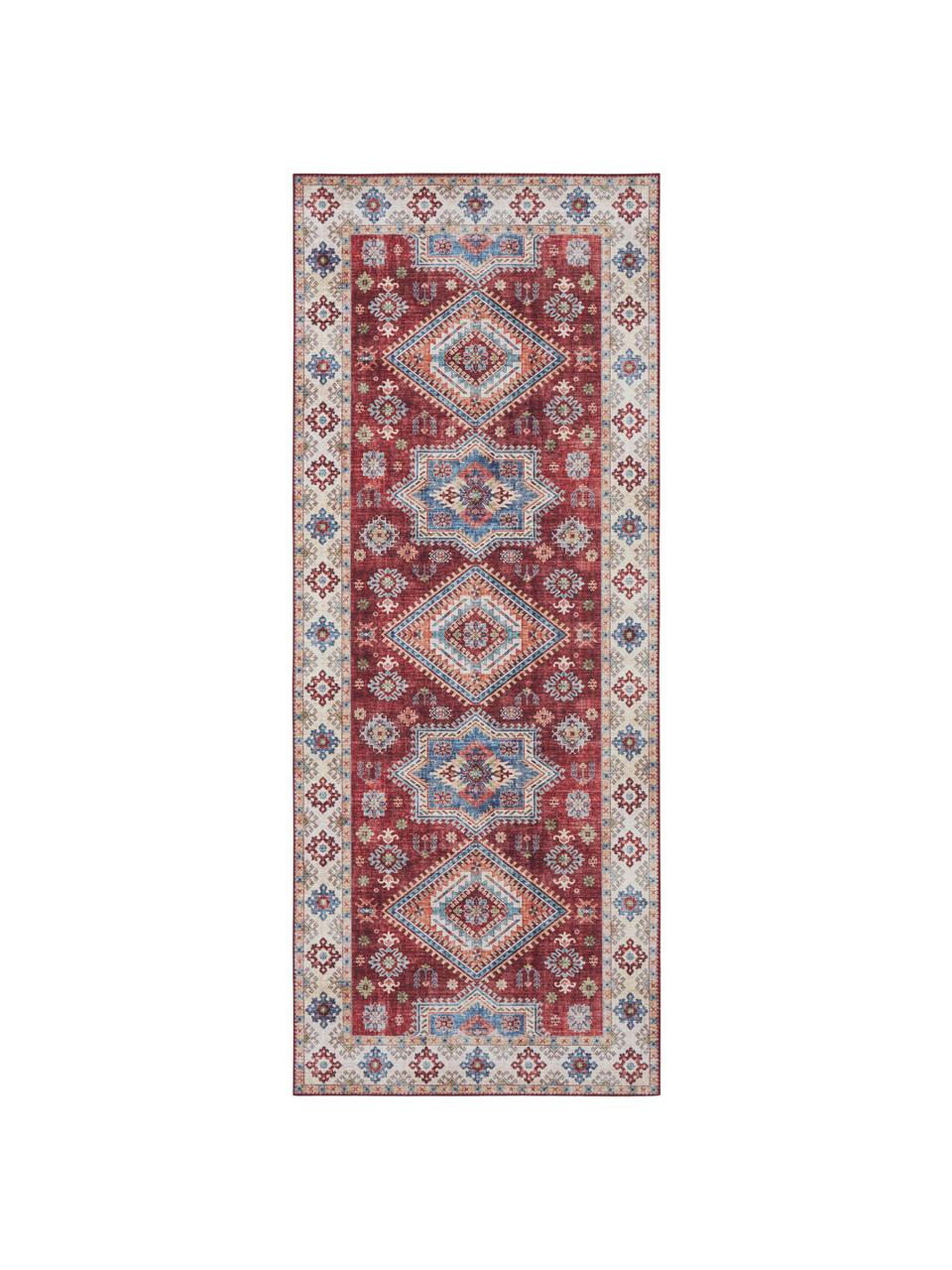 Tapis d'entrée Gratia, 100 % polyester, Tons rouges, multicolore, larg. 80 x long. 200 cm