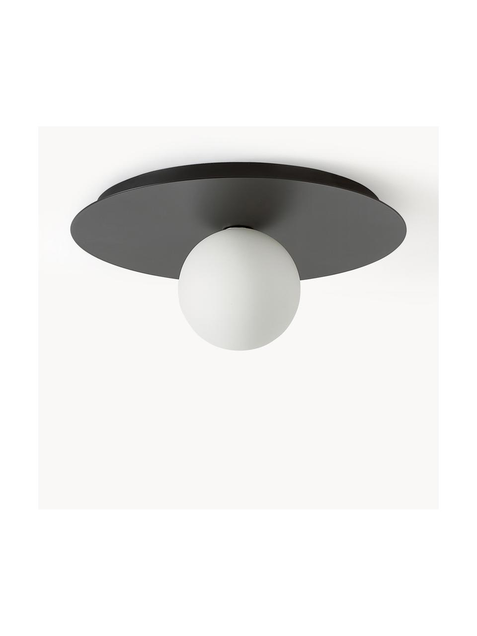 Lampada da parete e soffitto Starling, Paralume: vetro opale, Nero, bianco, Ø 33 x Prof. 14 cm