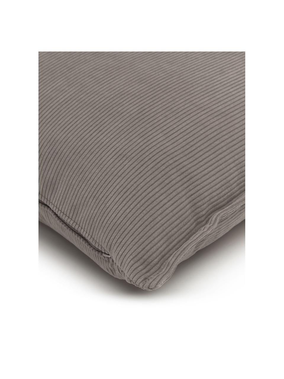 Coussin canapé en velours côtelé Lennon, Velours côtelé brun, larg. 60 x long. 60 cm