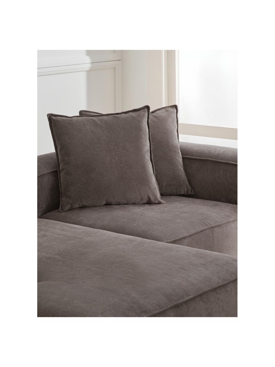 Cojín de pana sofá Lennon, Tapizado: pana (92% poliéster, 8% p, Pana marrón, An 60 x L 60 cm