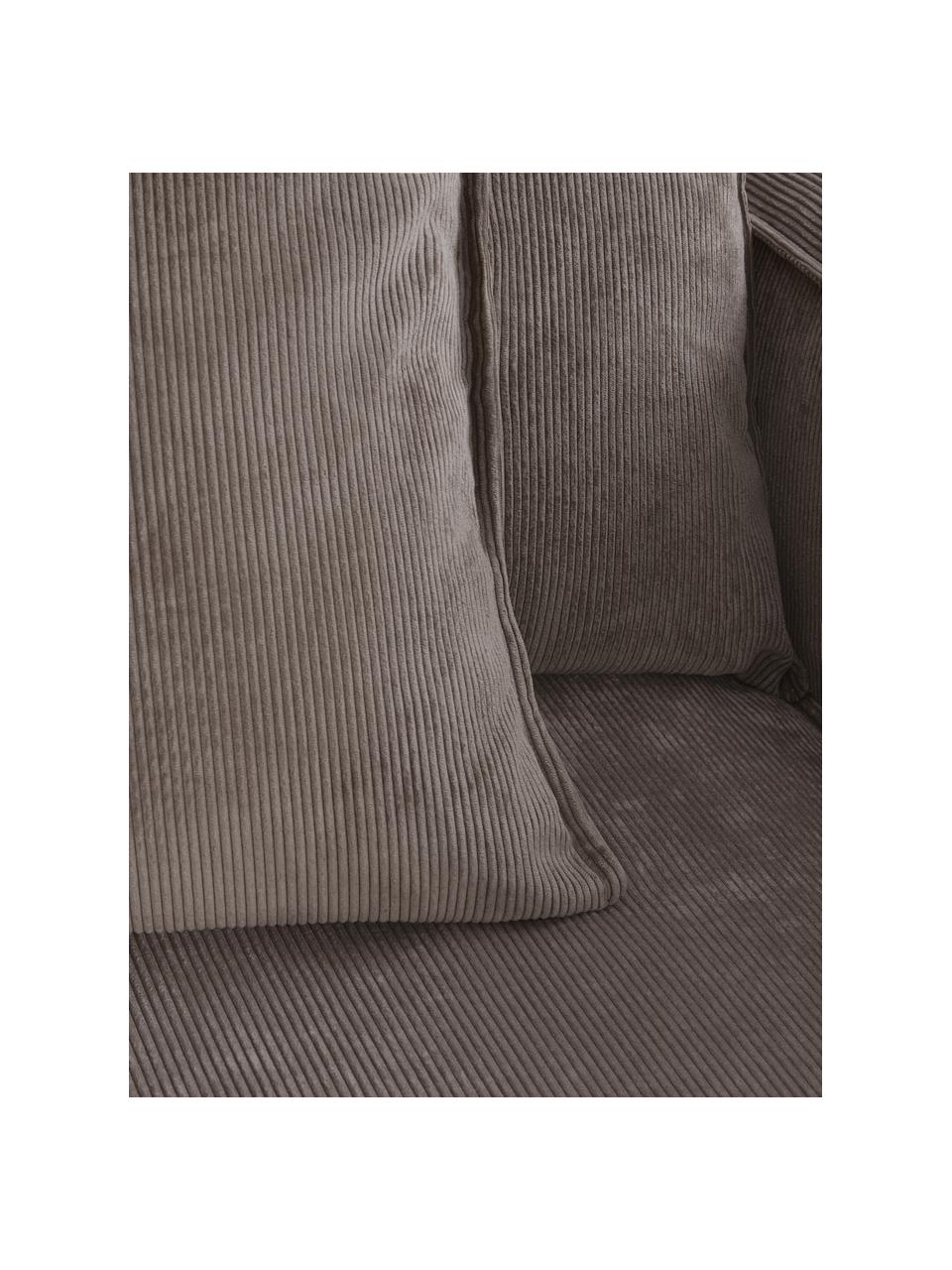 Cojín de pana sofá Lennon, Tapizado: pana (92% poliéster, 8% p, Pana gris pardo, An 60 x F 60 cm