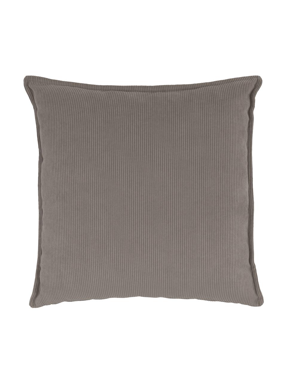 Coussin canapé en velours côtelé Lennon, Velours côtelé brun, larg. 60 x long. 60 cm