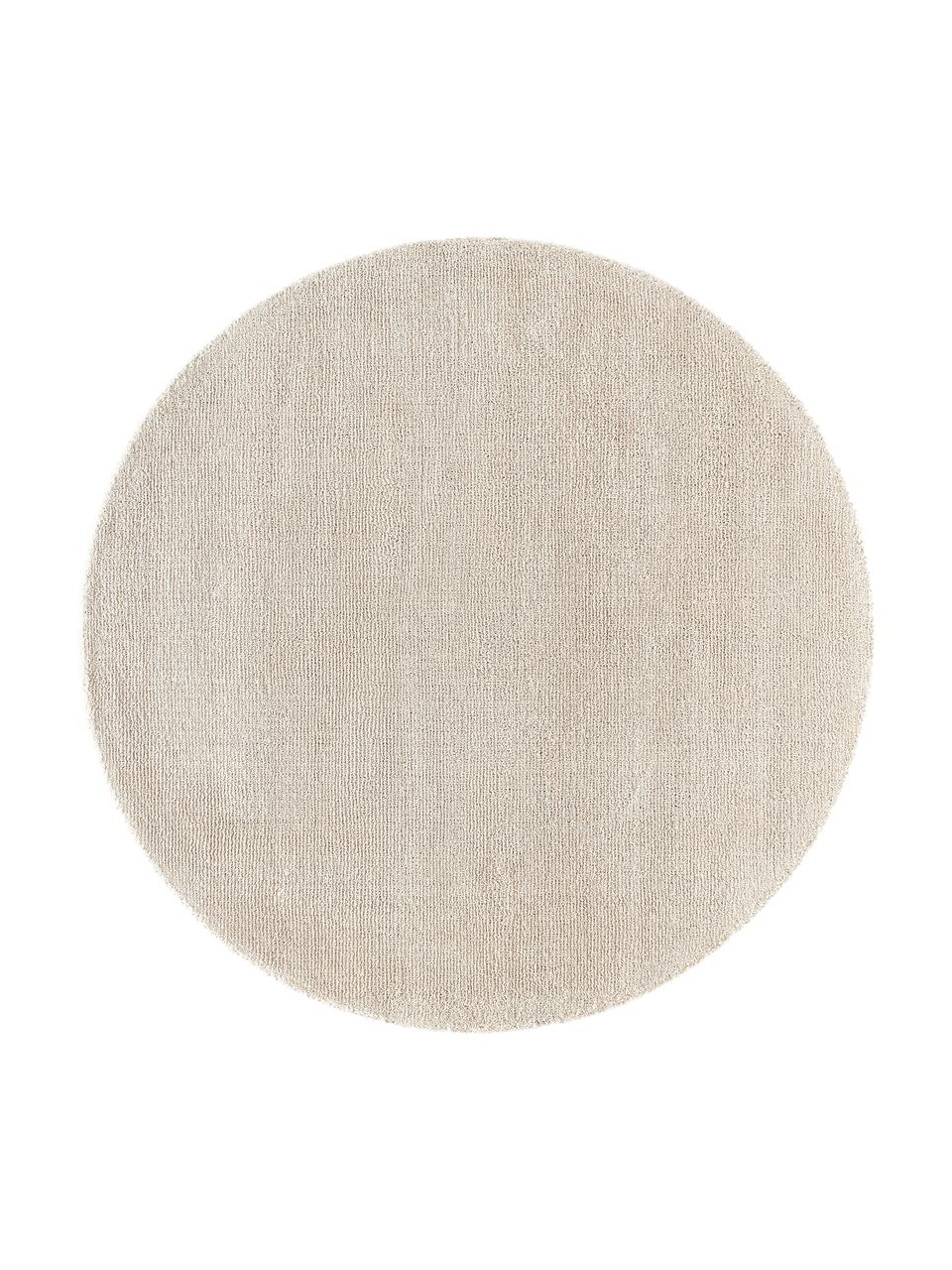 Handgewebter Runder Kurzflor-Teppich Ainsley, 60 % Polyester, GRS-zertifiziert
40 % Wolle, Beige, Ø 120 cm (Größe S)