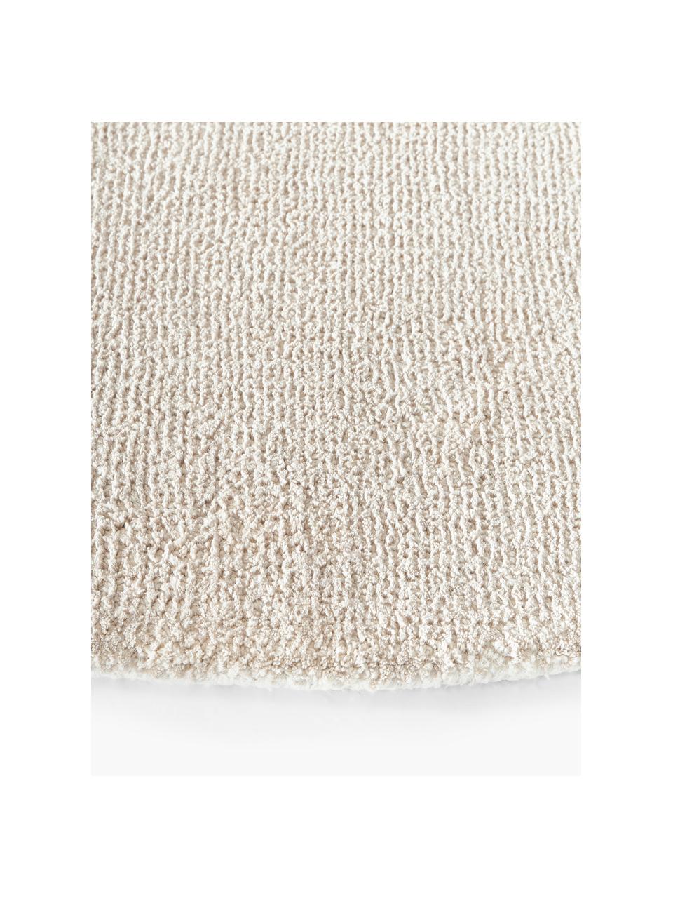 Handgeweven rond laagpolig vloerkleed Ainsley, 60% polyester, GRS-gecertificeerd
40% wol, Beige, Ø 120 cm (maat S)