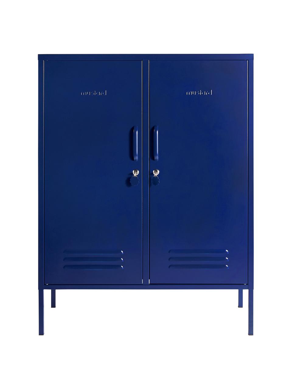 Rangement en métal The Midi, Métal, enduit, Bleu foncé, larg. 85 x haut. 111 cm