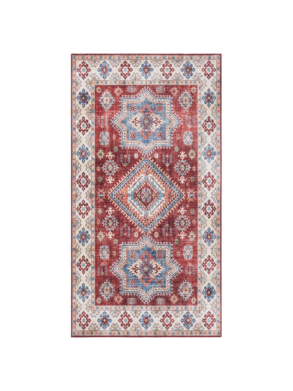 Teppich Gratia im Vintage Style, Rubinrot, Blau, B 200 x L 290 cm (Grösse L)
