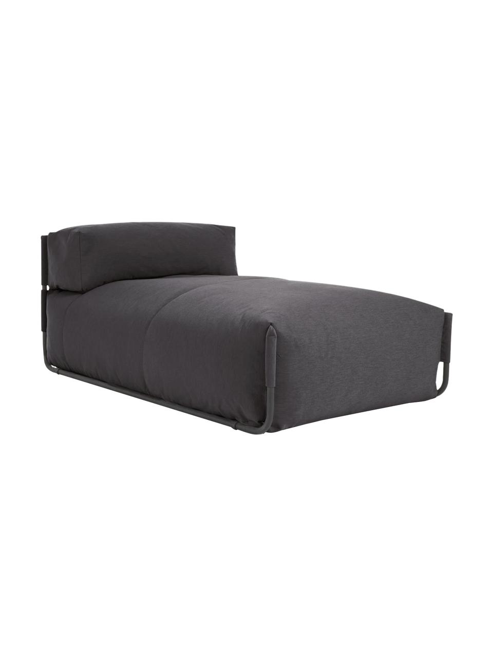 Sacco letto da esterno Square, Rivestimento: poliestere, polipropilene, Struttura: alluminio laccato, Nero, Larg. 101 x Prof. 165 cm