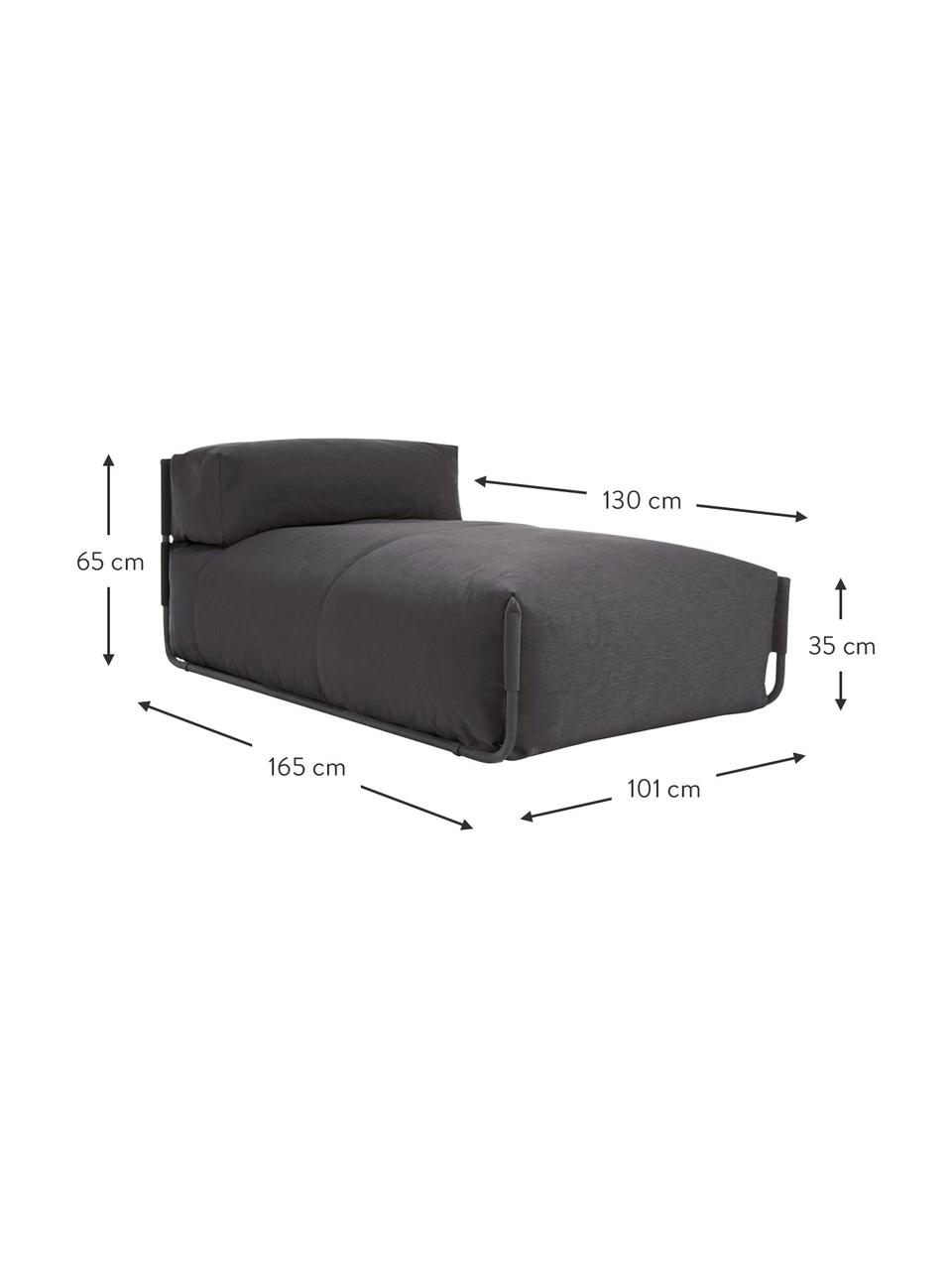 Sacco letto da esterno Square, Rivestimento: poliestere, polipropilene, Struttura: alluminio laccato, Nero, Larg. 101 x Prof. 165 cm