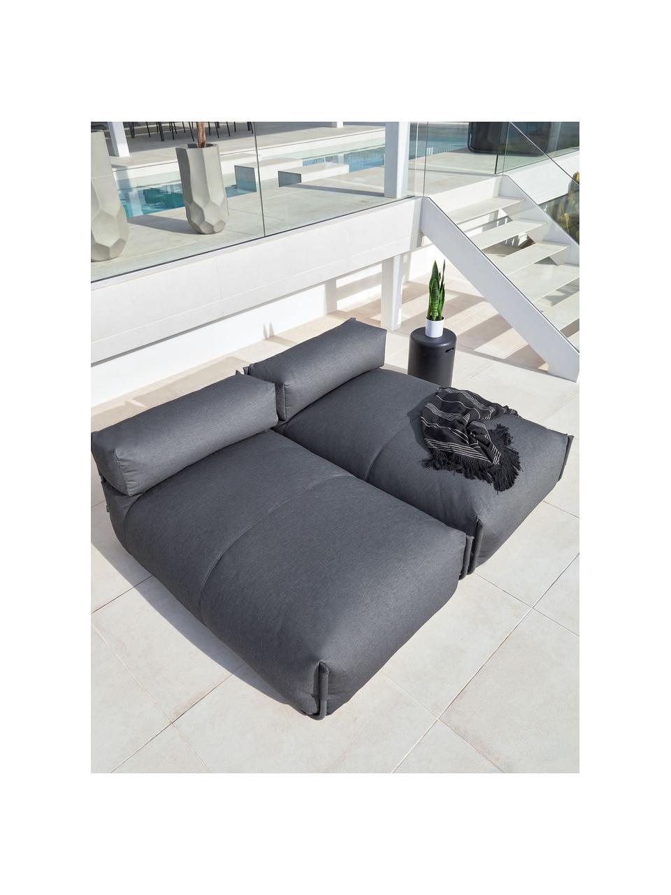 Sacco letto da esterno Square, Rivestimento: poliestere, polipropilene, Struttura: alluminio laccato, Nero, Larg. 101 x Prof. 165 cm