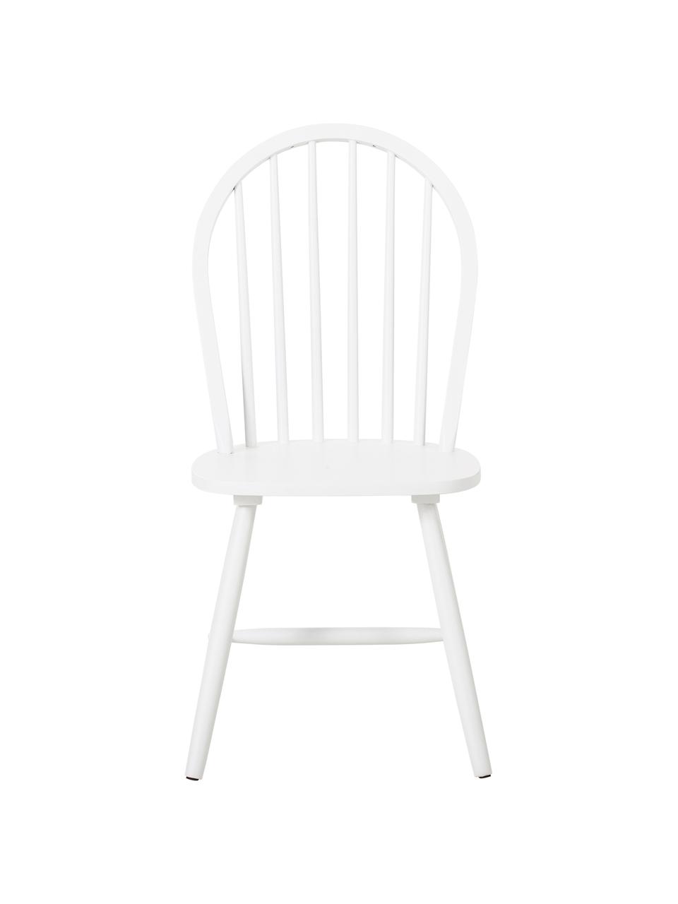 Windsor-Holzstühle Megan in Weiß, 2 Stück, Kautschukholz, lackiert, Weiß, B 46 x T 51 cm
