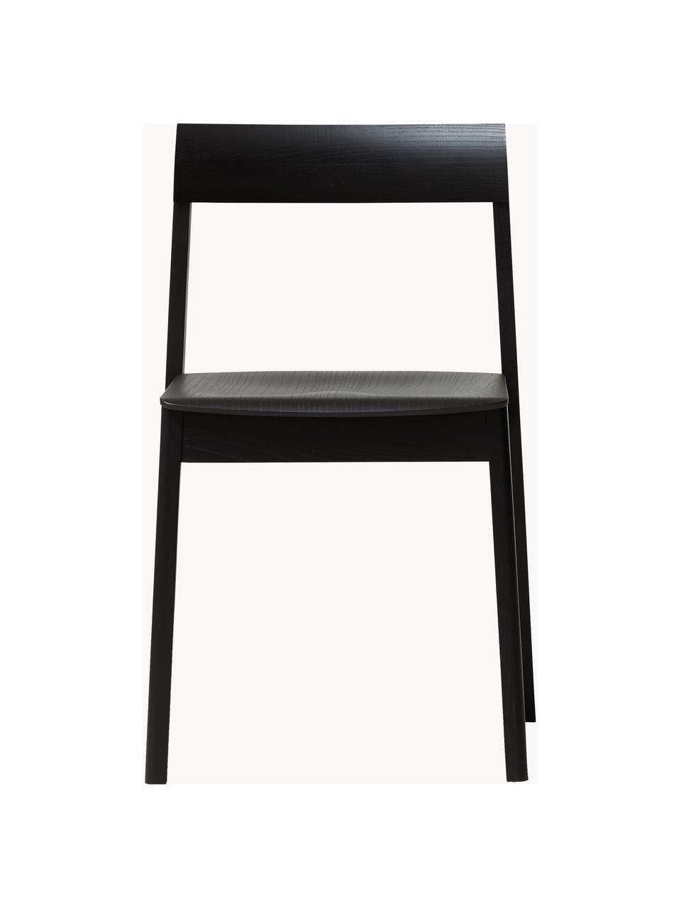 Stapelbare Eichenholz-Stühle Blueprint, 2 Stück, Eichenholz, Eichenholz, schwarz lackiert, B 46 x T 49 cm