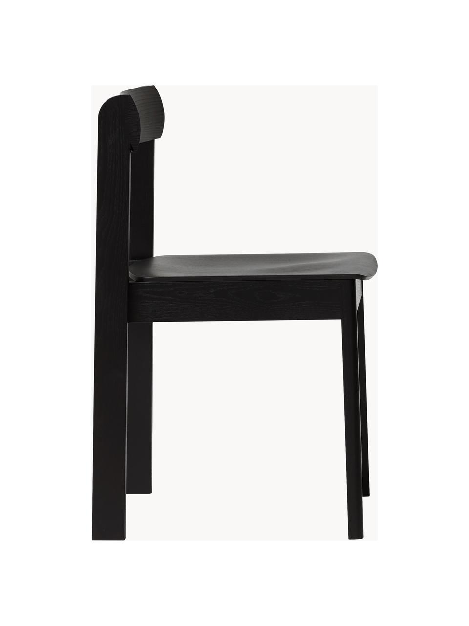 Krzesło z drewna dębowego Blueprint, 2 szt., Drewno dębowe, Drewno dębowe lakierowane na czarno, S 46 x G 49 cm