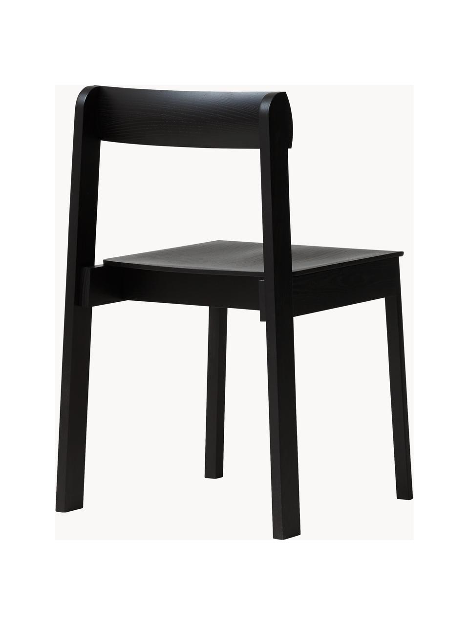Stohovateľné stoličky Blueprint, 2 ks, Dubové drevo, Dubové drevo, čierna lakovaná, Š 46 x H 49 cm