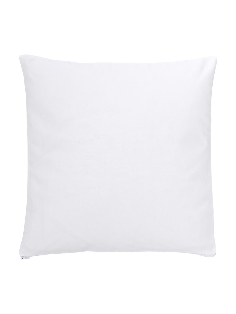 Housse de coussin 45x45 imprimé estival Mattia, 100 % coton bio, certifié GOTS, Multicolore, larg. 45 x long. 45 cm