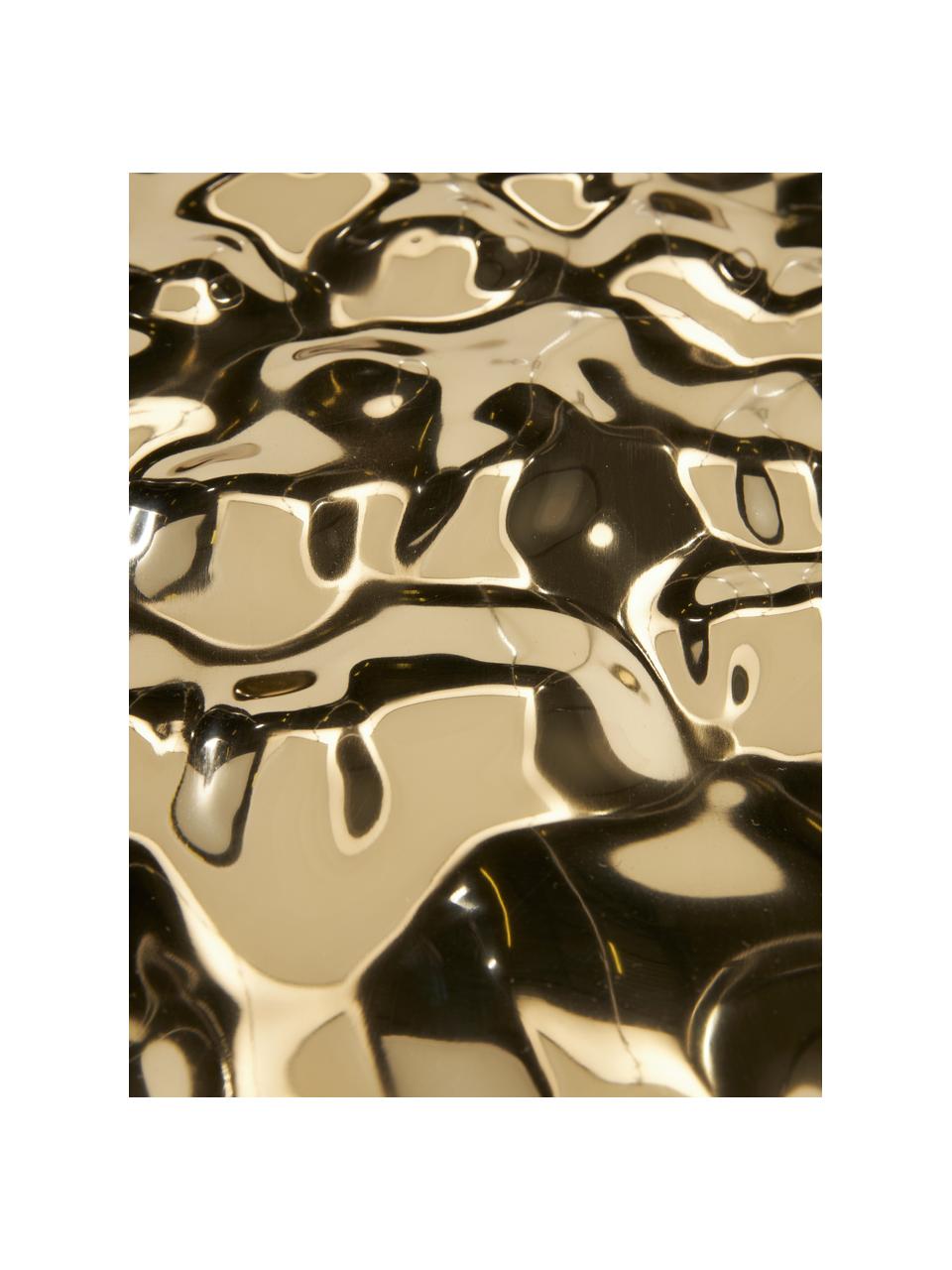 Wandobjecten Splash met een gehamerd oppervlak, 2 stuks, Aluminium, gepolijst, gelakt, Goudkleurig, B 50 x H 50 cm