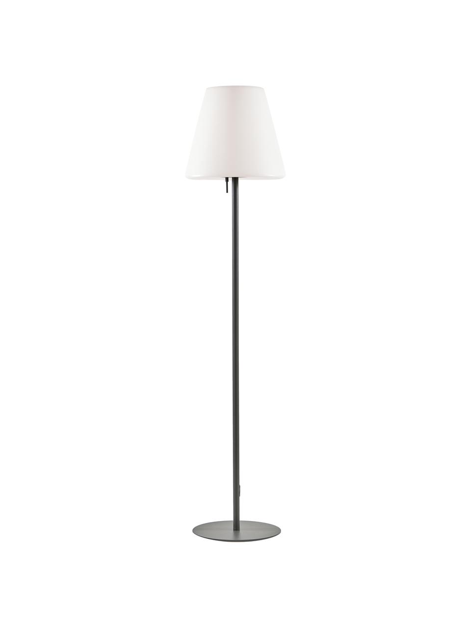 Mobilna zewnętrzna lampa podłogowa Gaze, Klosz: biały Podstawa lampy: ciemny szary, Ø 35 x W 150 cm