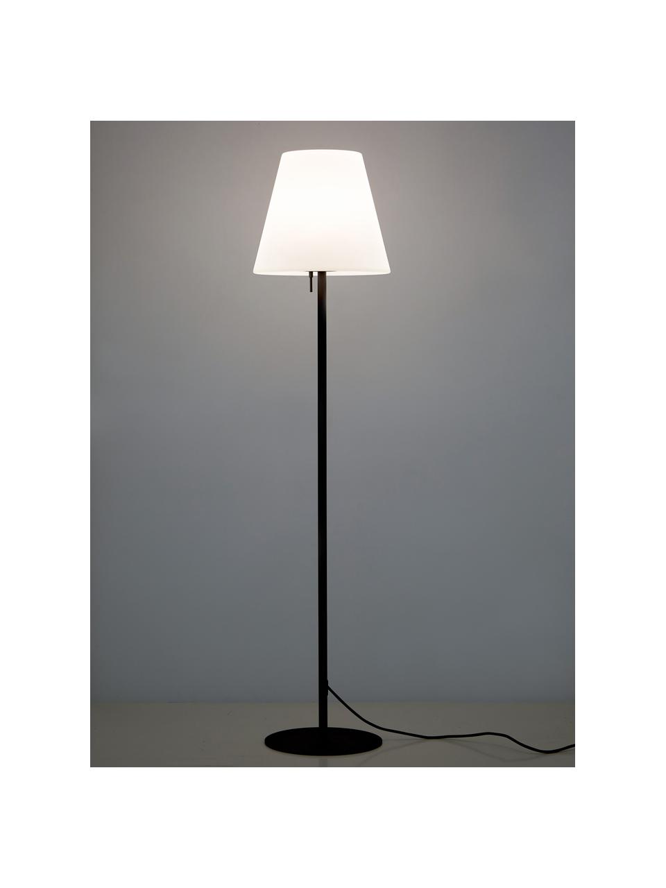 Mobilna zewnętrzna lampa podłogowa Gaze, Klosz: biały Podstawa lampy: ciemny szary, Ø 35 x W 150 cm