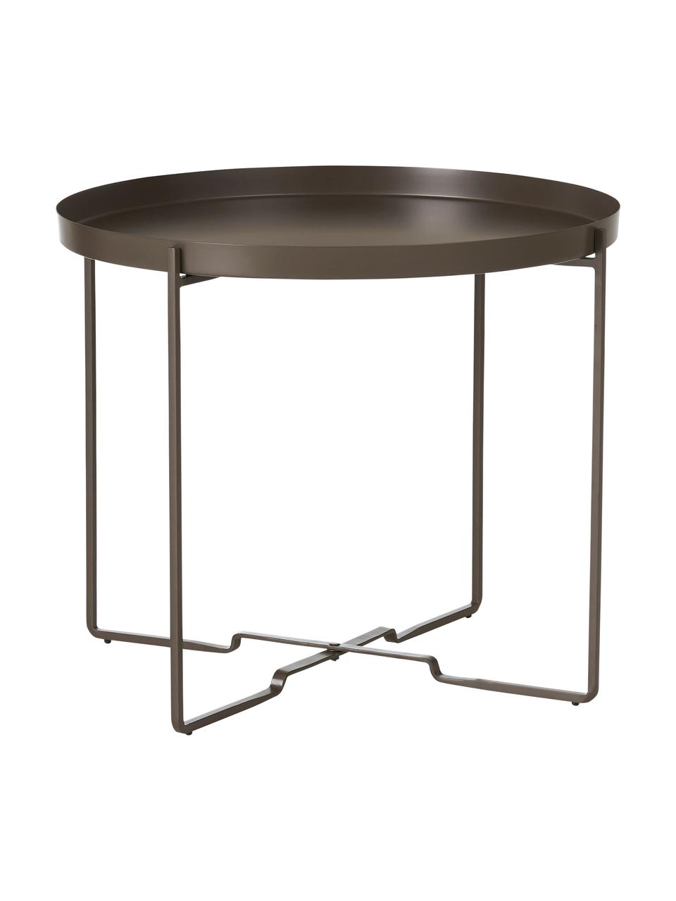 Table d'appoint ronde métal brun foncé George, Métal, enduit, Brun foncé, Ø 57 x haut. 48 cm