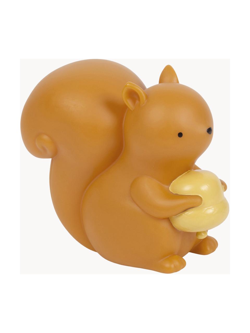 Lampada per bambini con funzione timer Squirrel, Plastica, Marrone chiaro, giallo senape, Larg. 13 x Alt. 13 cm
