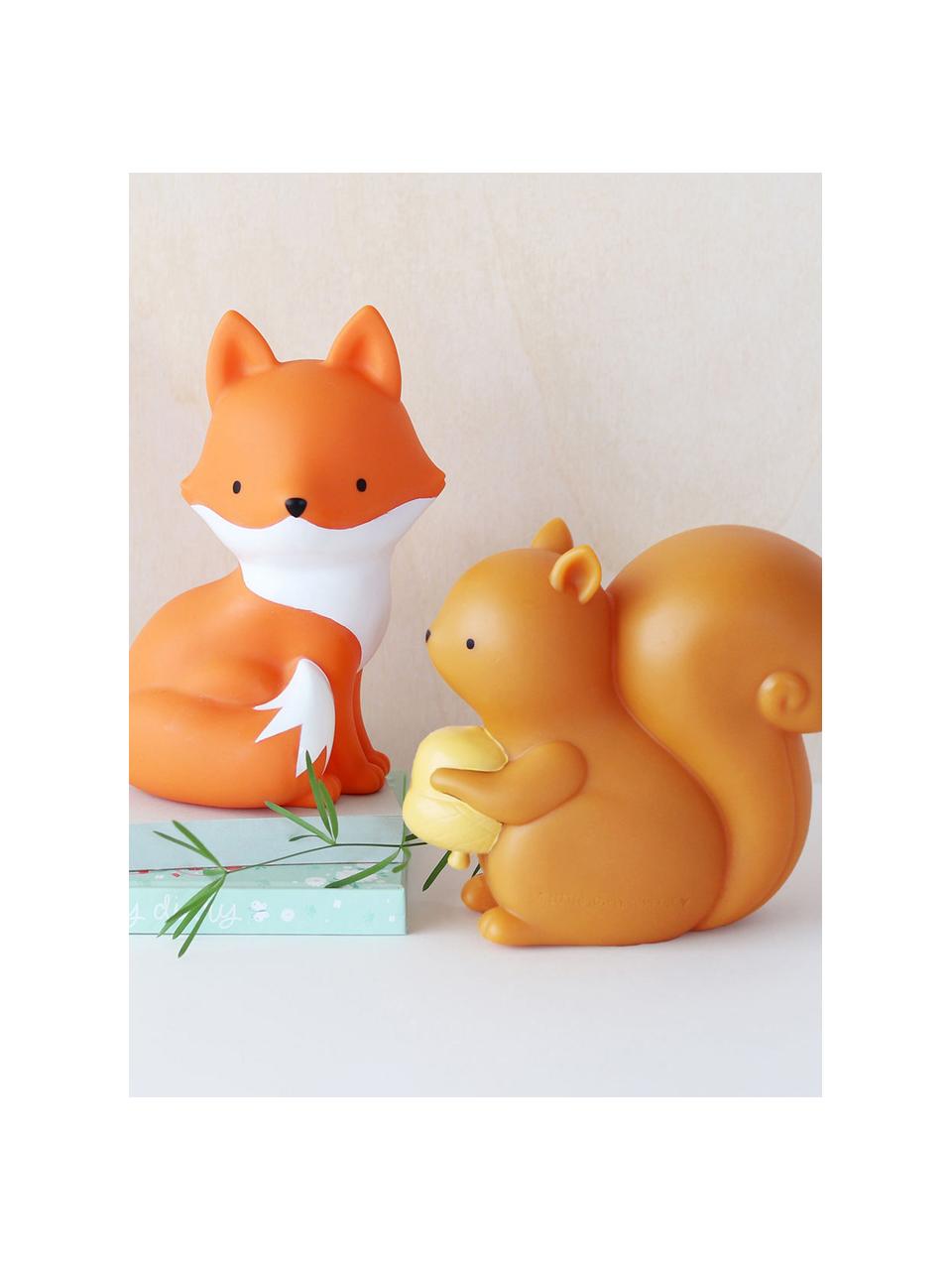 Kinderkamerlamp Squirrel met timerfunctie, Kunststof, Lichtbruin, mosterdgeel, B 13 x H 13 cm