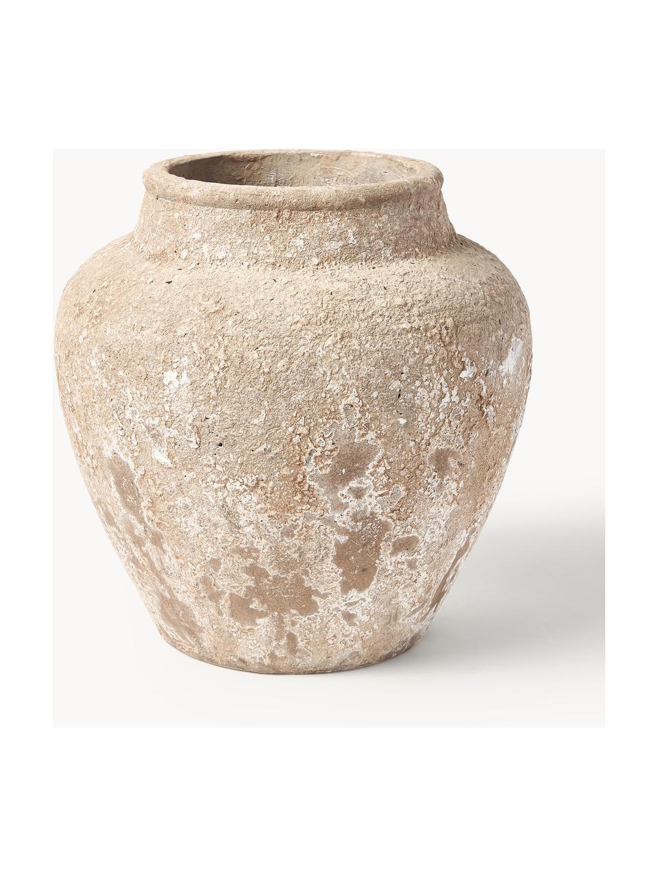 Cache-pot Rome, haut. 34 cm, Béton, Beige clair, nougat, Ø 34 x haut. 34 cm