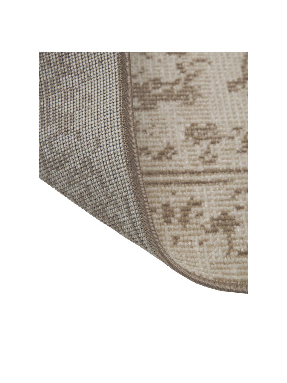 Alfombra corredor de interior/exterior Zadie, estilo vintage, 100% polipropileno, Tonos beige estampado, An 80 x L 250 cm