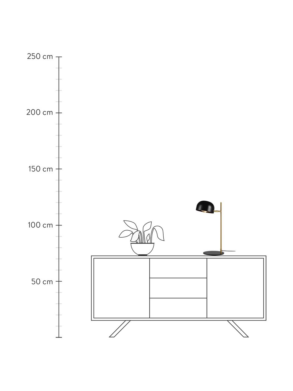 Lampa biurkowa Pose, Stelaż: metal powlekany, Czarny, odcienie złotego, G 29 x W 49 cm