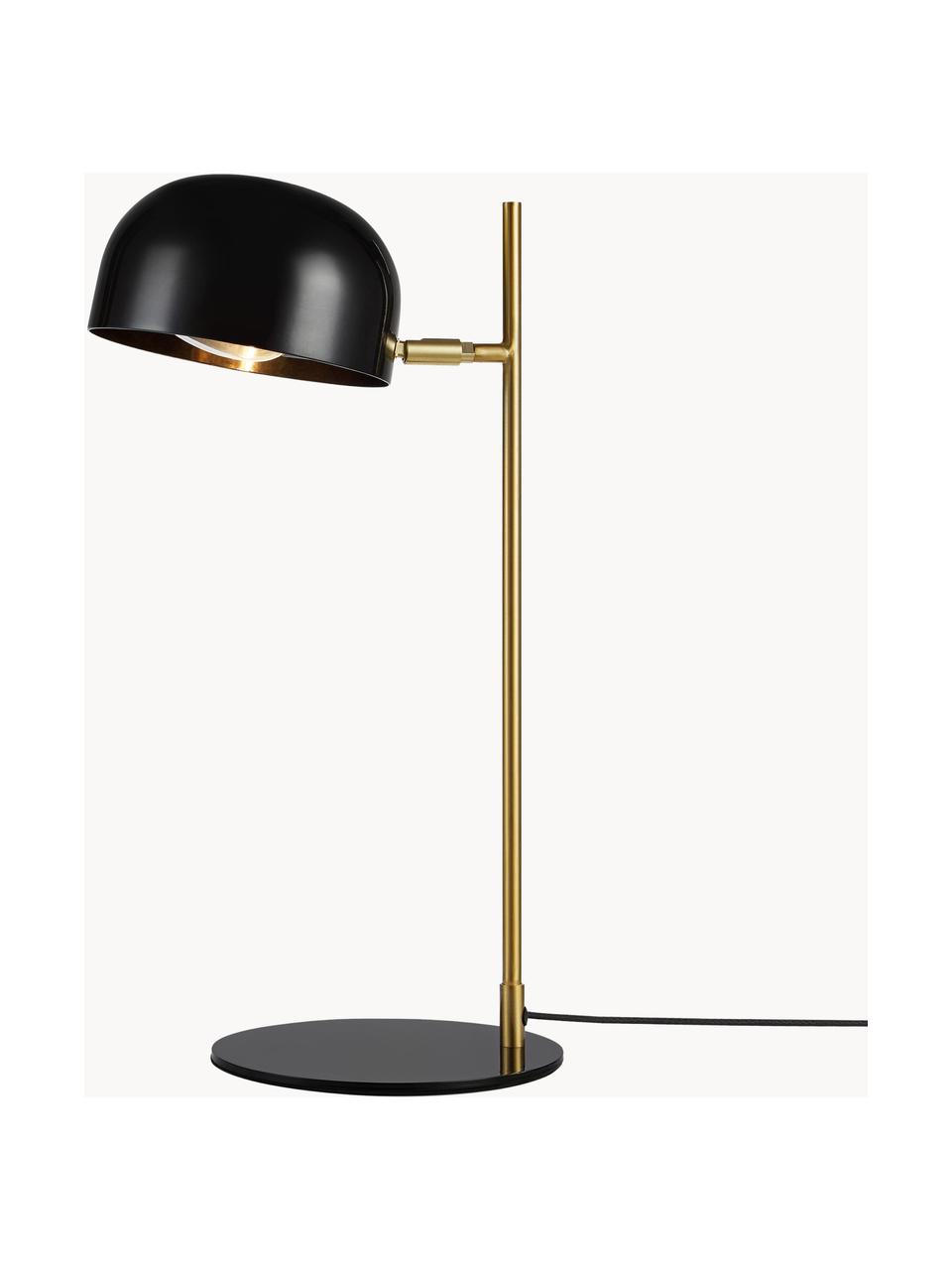 Bureaulamp Posefarben, Lampenkap: gecoat metaal, Zwart, goudkleurig, D 29 x H 49 cm