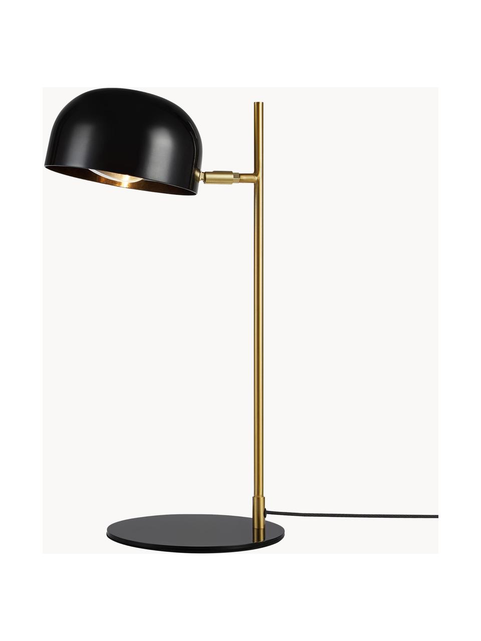 Lampa biurkowa Pose, Stelaż: metal powlekany, Czarny, odcienie złotego, G 29 x W 49 cm