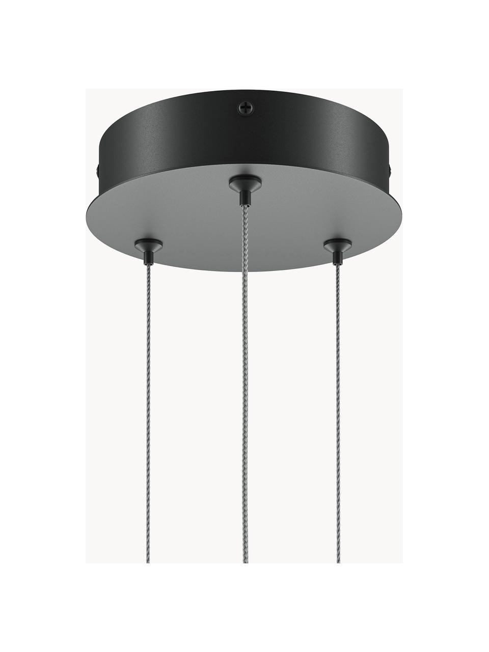 Dimmbare LED-Pendelleuchte Halo mit Farbwechsel und Fernbedienung, Aluminium, beschichtet, Schwarz, B 143 x H 64 cm