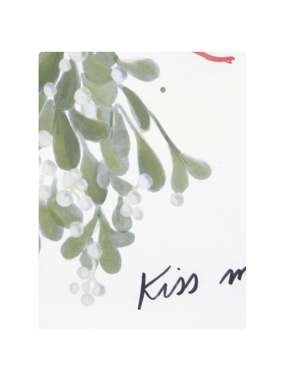 Designer Kissenhülle Kiss Me von Kera Till, 100 % Baumwolle, Weiß, Grün, B 40 x L 40 cm