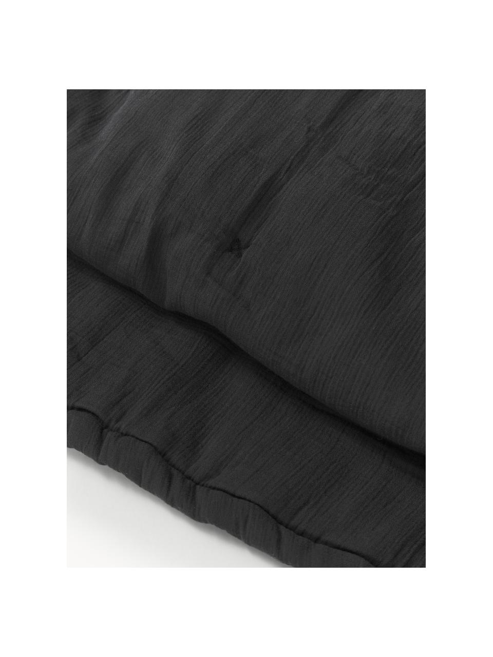 Couvre-lit en coton Lenore, Noir, larg. 230 x long. 250 cm (pour lits jusqu'à 180 x 200 cm)