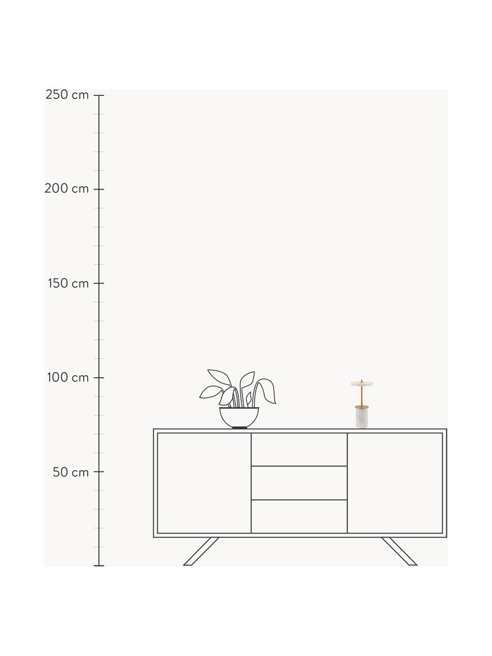 Malá přenosná stolní LED lampa z mramoru Asteri, stmívatelná, Bílá mramorovaná, zlatá, Ø 12 cm, V 26 cm