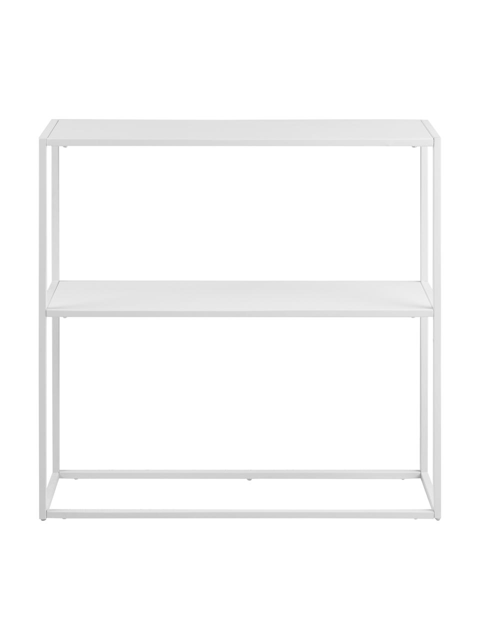 Metalen wandrek Neptun met plank, Gepoedercoat metaal, Wit, B 80 x H 80 cm
