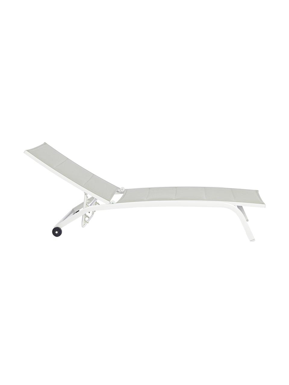 Tumbona para exterior Cleo, Tapizado: 100% poliéster, Estructura: aluminio con pintura en p, Gris claro, L 192 x An 61 cm