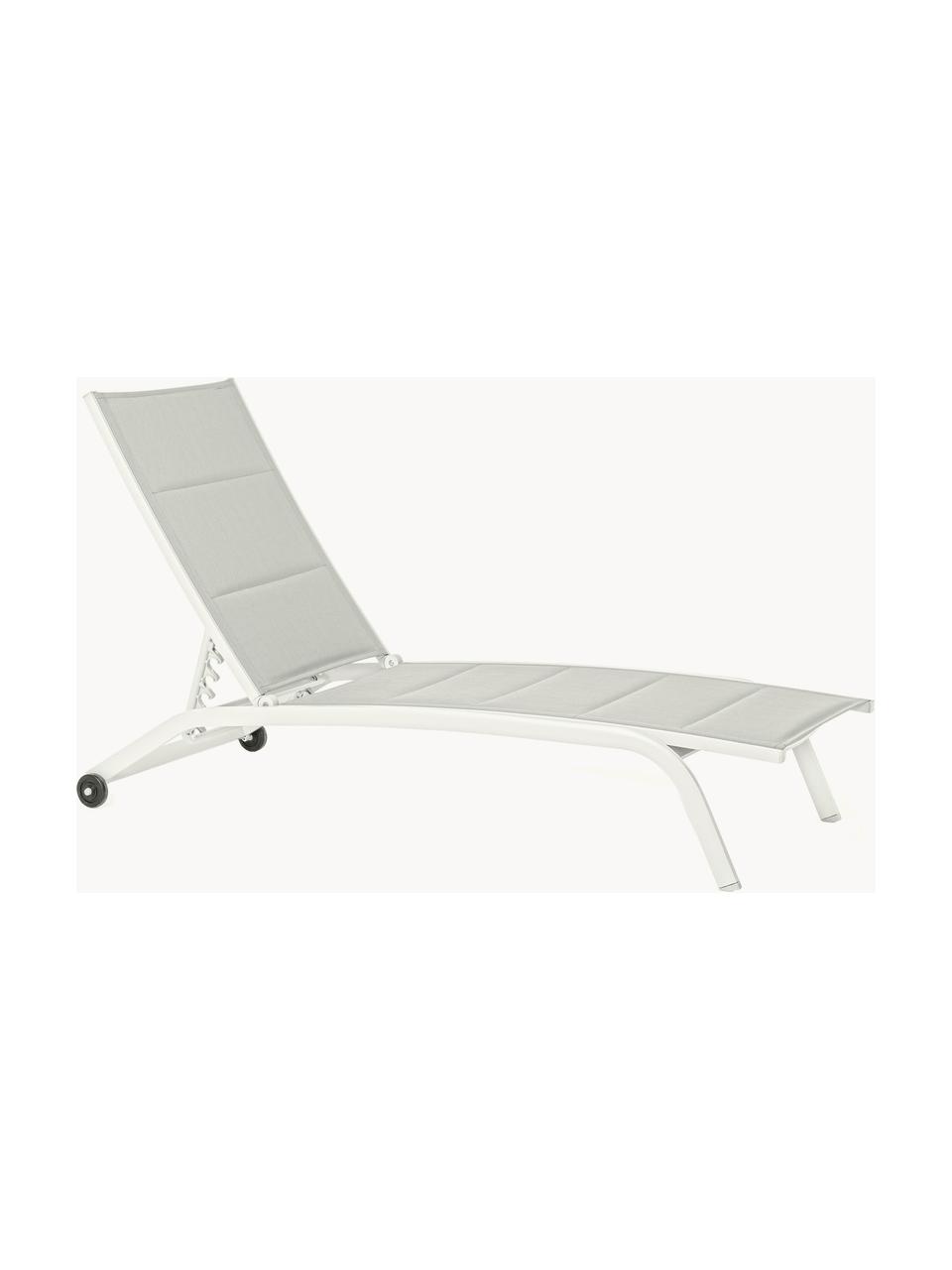 Gartenliege Cleo, Bezug: 100 % Polyester, Gestell: Aluminium, pulverbeschich, Hellbeige, Off White, L 192 x B 61 cm