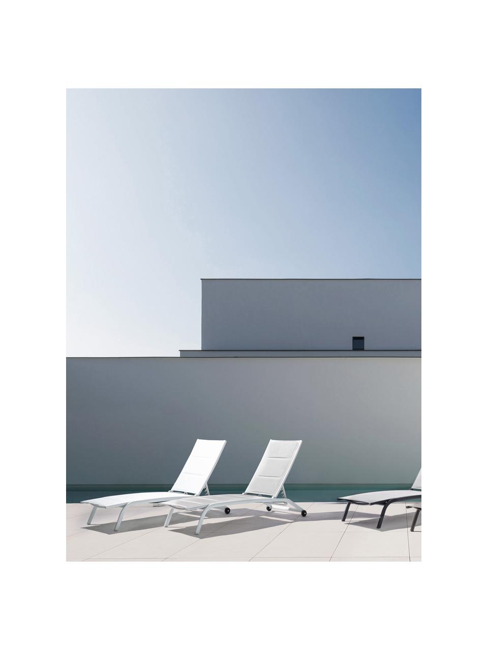 Gartenliege Cleo, Bezug: 100 % Polyester, Gestell: Aluminium, pulverbeschich, Hellbeige, Off White, L 192 x B 61 cm