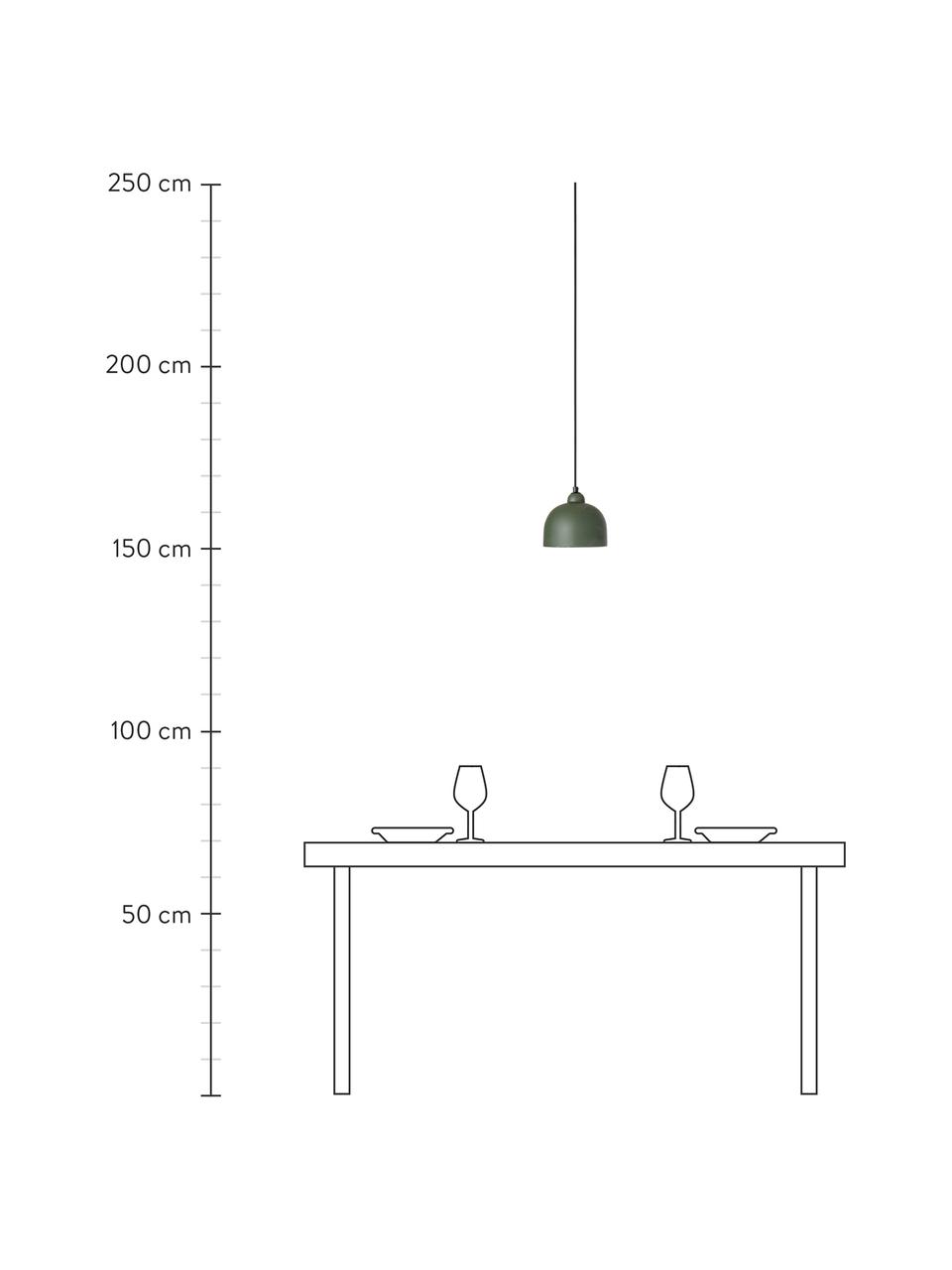 Kleine Pendelleuchte Sina aus Steingut, Lampenschirm: Steingut, Baldachin: Metall, beschichtet, Grün, Ø 18 x H 16 cm