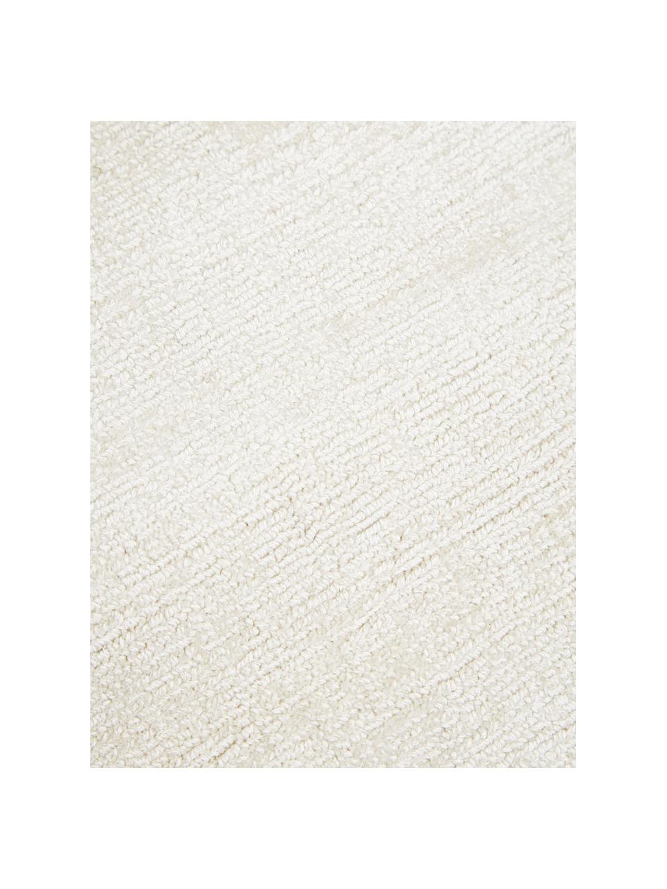 Tapis rond en viscose tissé main Jane, 100 % viscose, Blanc cassé, Ø 300 cm (taille XXL)