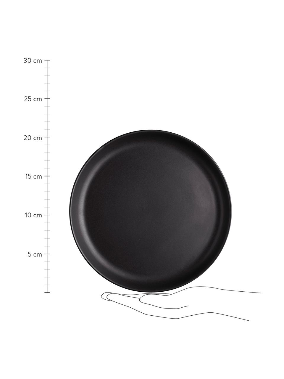 Raňajkový tanier z kameniny Nordic Kitchen, 4 ks, Kamenina, Matná čierna, Ø 21 cm