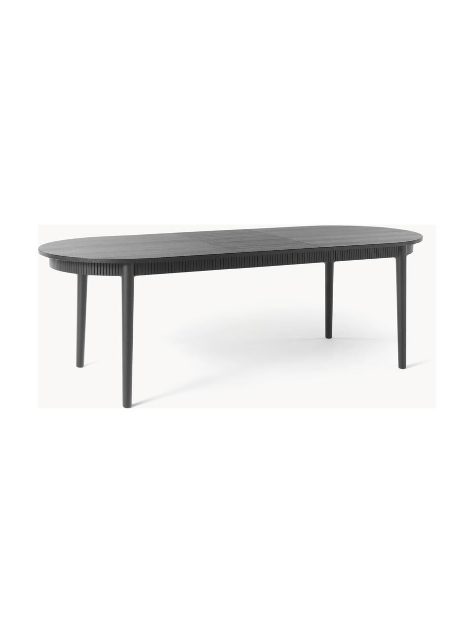 Mesa de comedor extensible Calary, 180 - 230 x 92 cm, Tablero: aglomerado contrachapado , Patas: madera de roble Este prod, Madera de roble lacada en negro, An 180/230 x F 92