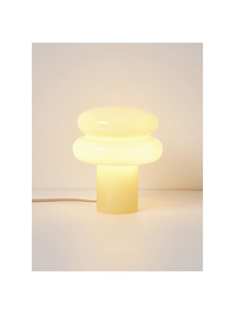 Malá stolní lampa z opálového skla Baya, Světle žlutá, Ø 20 cm, V 20 cm