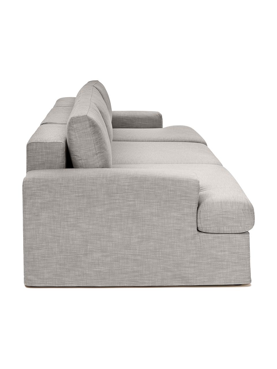 Modulares Sofa Russell (3-Sitzer) in Grau, Bezug: 100% Baumwolle Der strapa, Gestell: Massives Kiefernholz FSC-, Füße: Kunststoff, Webstoff Grau, B 309 x H 77 cm