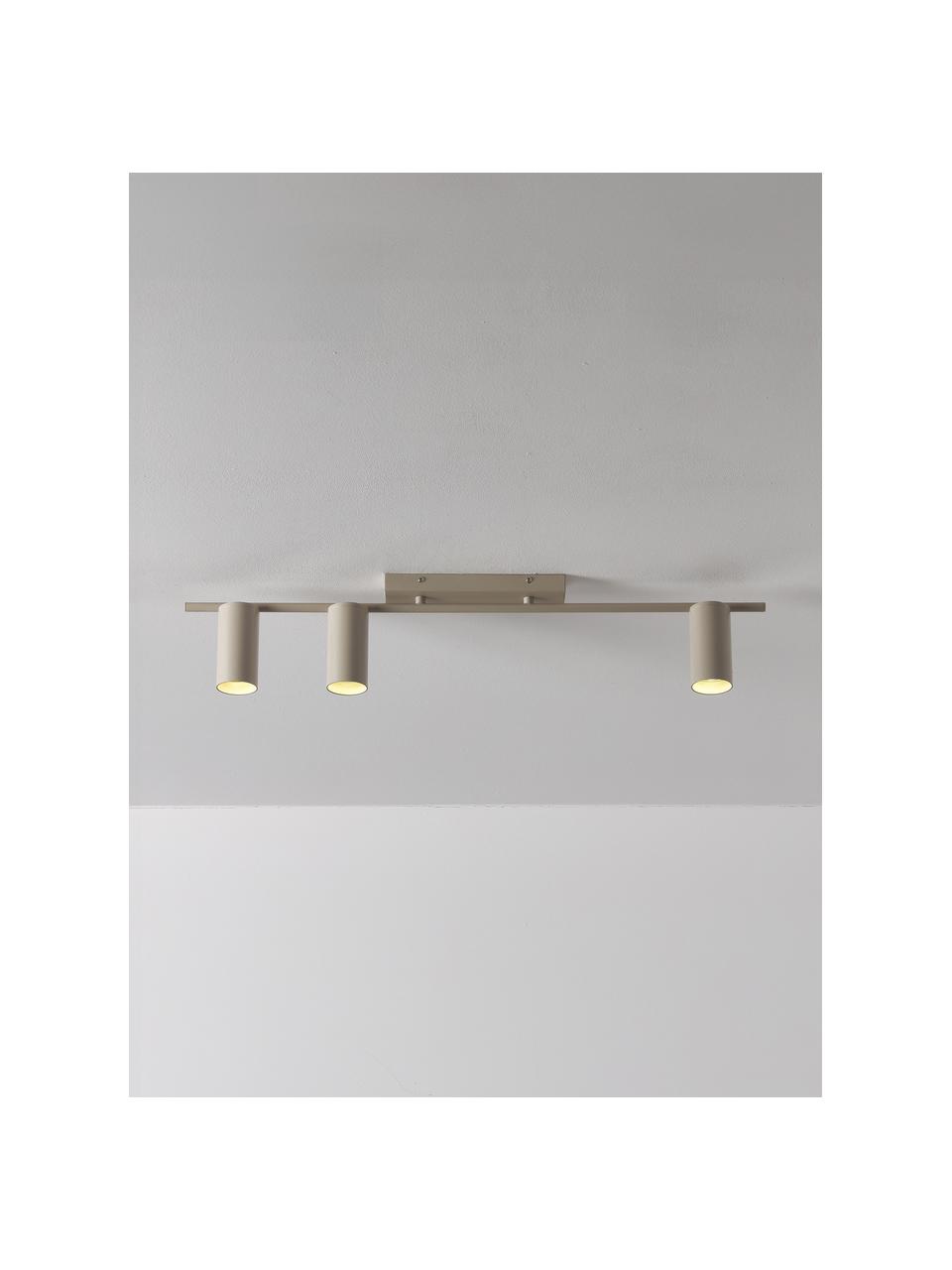 Faretti da soffitto grandi Cassandra, Struttura: metallo verniciato a polv, Baldacchino: metallo verniciato a polv, Beige, Larg. 80 x Alt. 16 cm