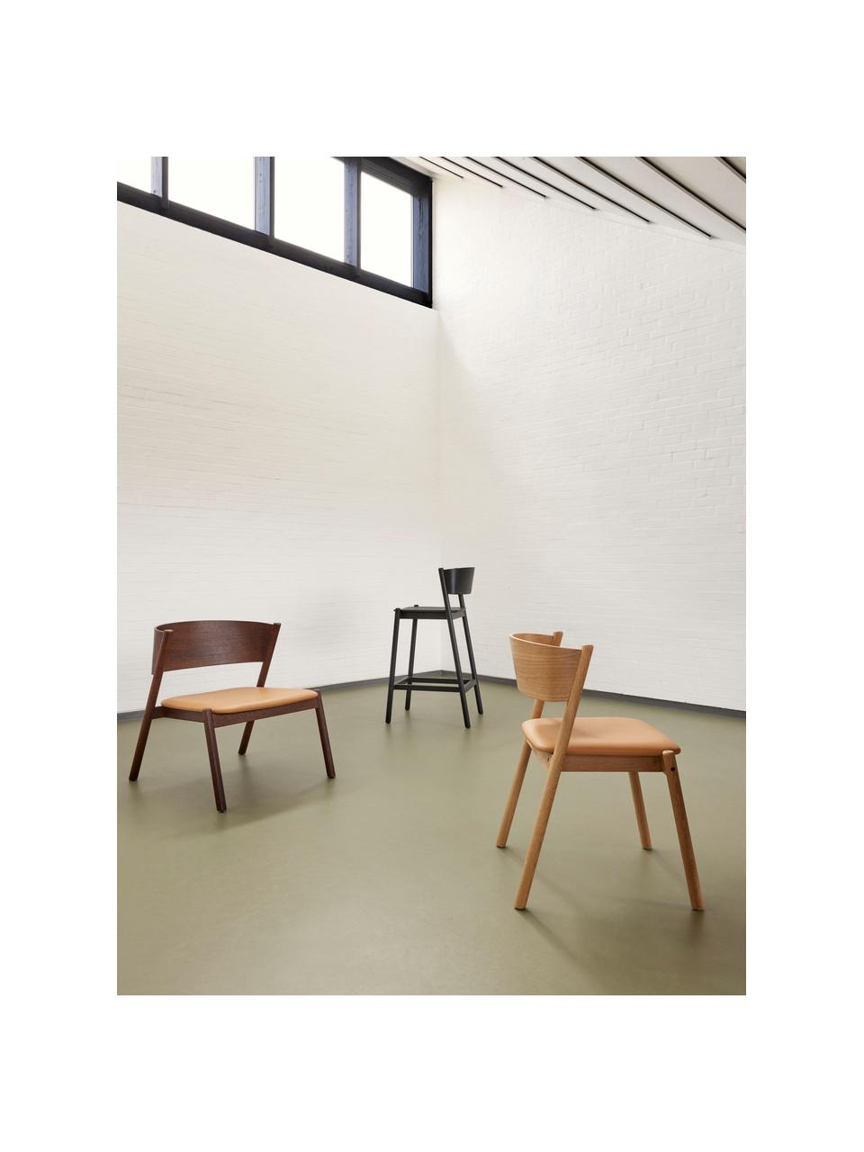 Barová stolička Oblique, Dubové drevo, čierna lakovaná, Š 50 x H 103 cm