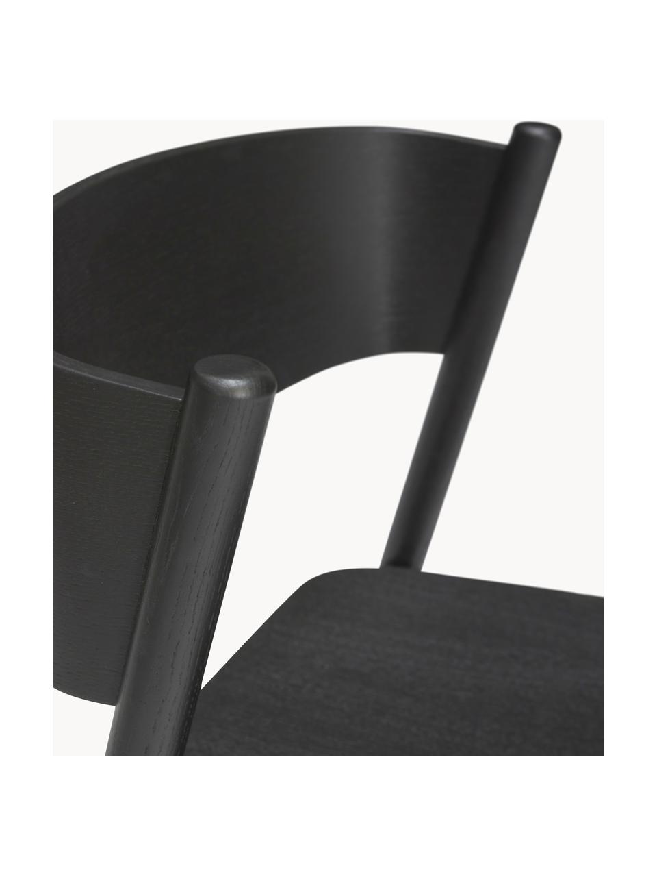 Sedia da bar Oblique, Struttura: legno di faggio, legno di, Legno di quercia laccato nero, Larg. 50 x Alt. 103 cm